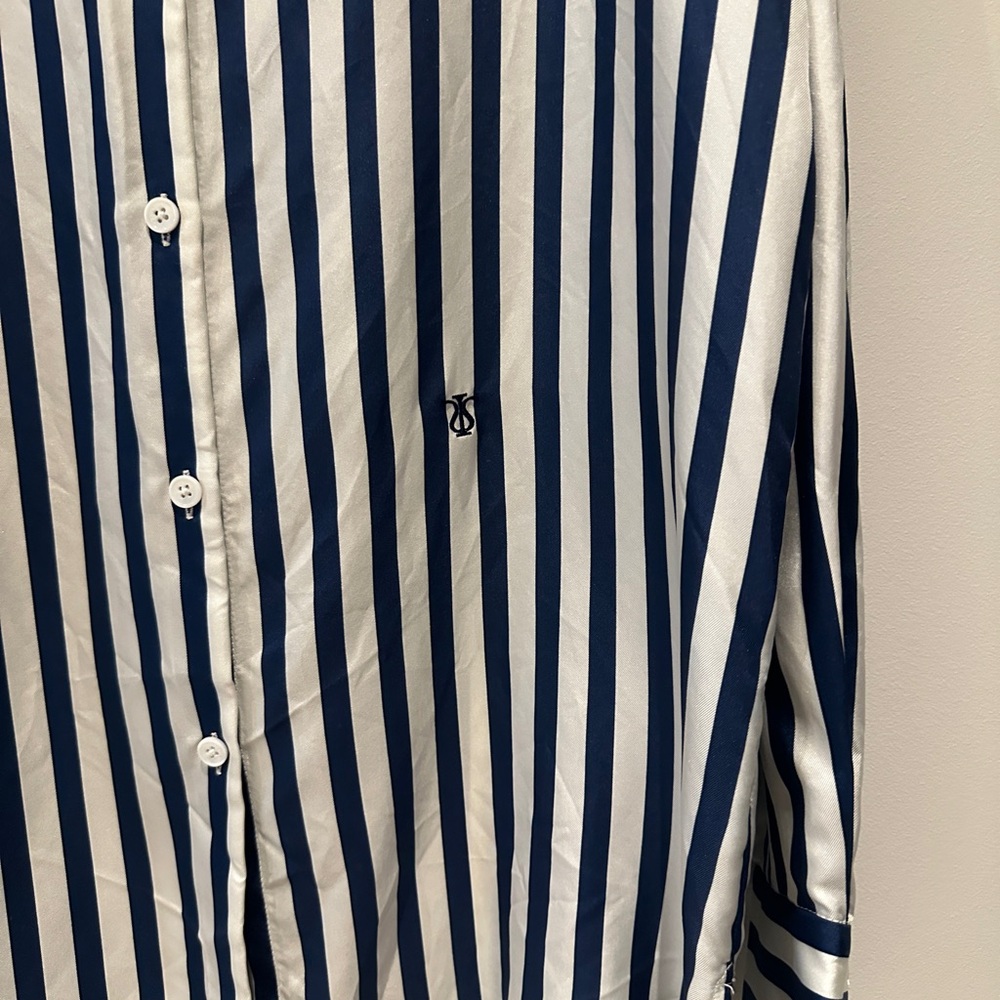 NWOT - Lillysilk Amalfi Stripe Silk Shirt - Picture 2 of 11